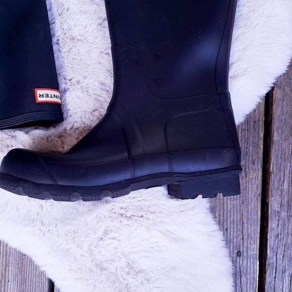 Hunter Boots Women's Size 10 Original Tall Matte Black Rain Boots EUC - Picture 2 of 13